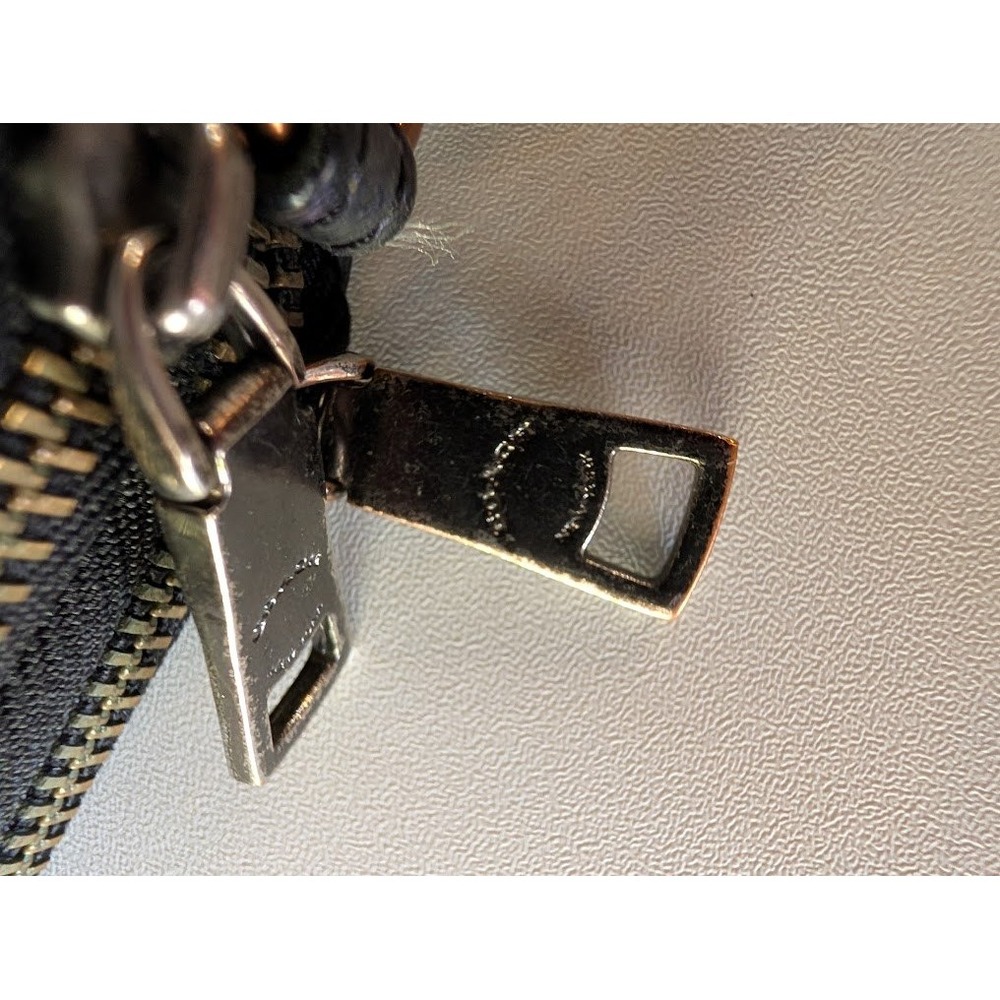 VTG Coach Iridescent Double Zip Wristlet Wallet Green Purple Crossgrain Leather - Picture 11 of 13